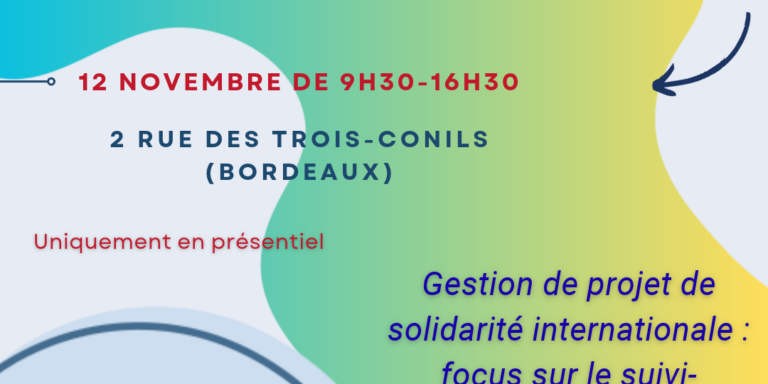 Atelier de formation – gestion de projet de solidarité internationale : consolider le suivi – évaluation de vos projets  d’accès à l’eau et l’assainissement